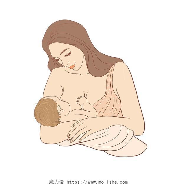 母乳喂养妈妈最爱你了宝宝也爱我亲爱的妈妈母乳喂养元素